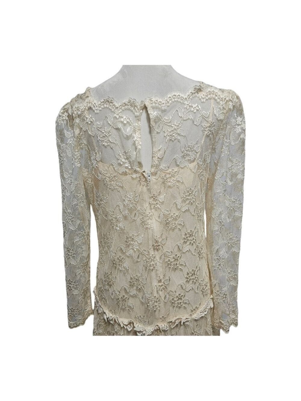 Vintage Victorian Wedding Dress READ Floral Lace Theater Cottage Bohemian - Picture 8 of 12